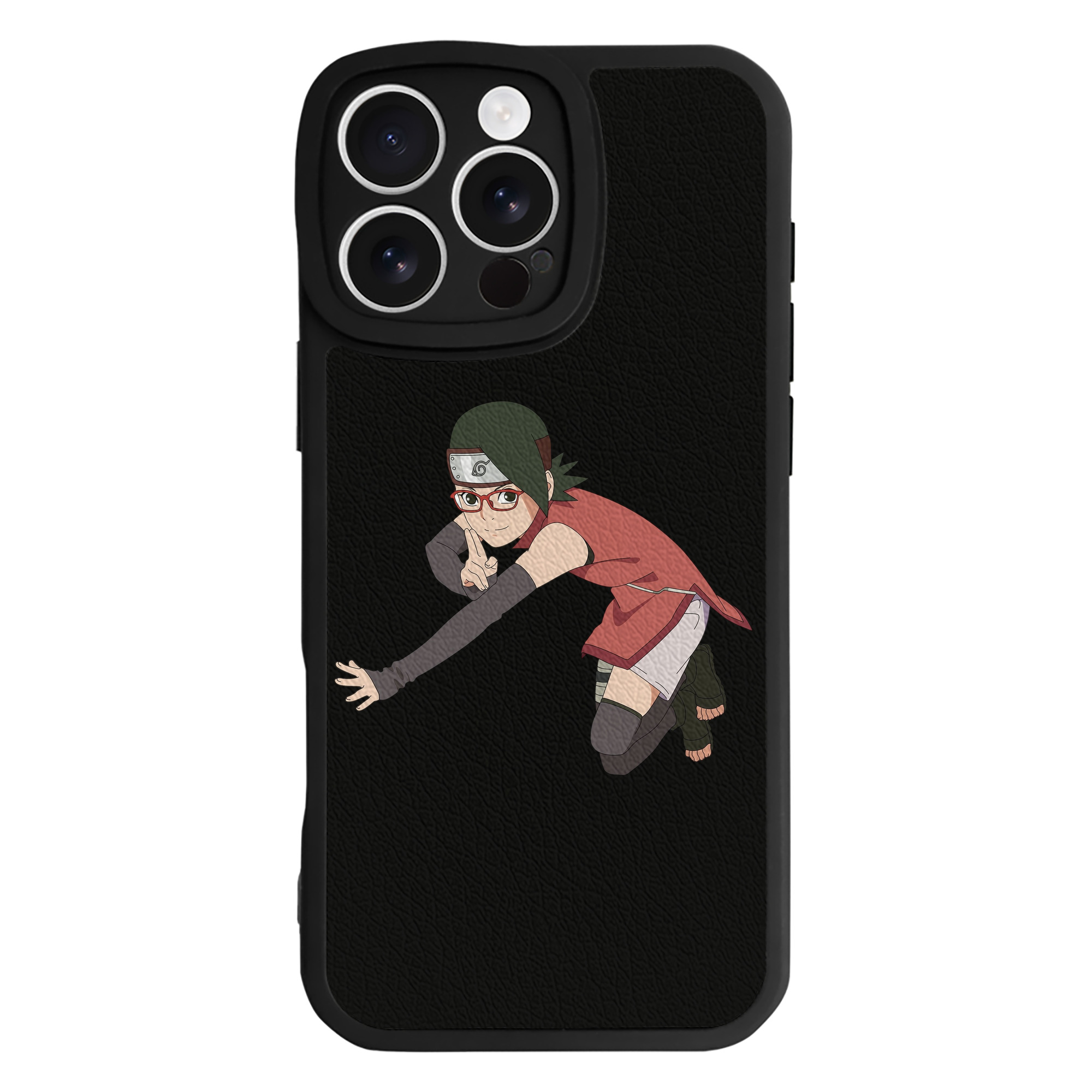 （画像用） NARUTO -ナルト- うちは サラダ Uchiha Sarada 【iPhone 16シリーズ対応】シリコンスマホケース（レザー調） 材質：シリコン